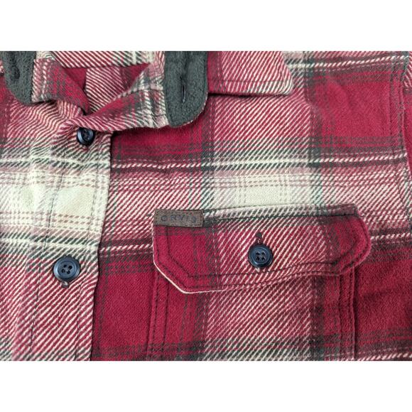 Orvis Heavy Flannel Plaid Shacket Shirt Jacket W /Pockets Men's Sz L Red - Picture 9 of 15